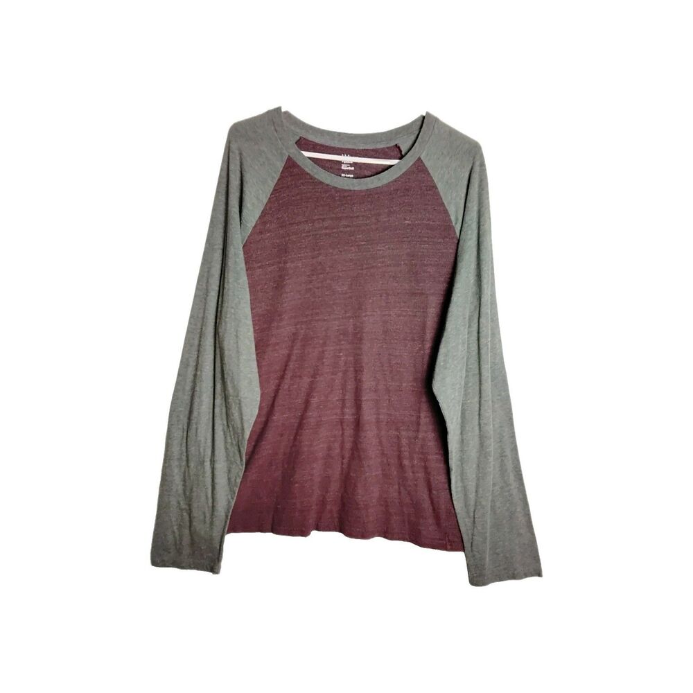 Urban Pipeline Men's Ultimate Tee Shirt Size XXL Long Sleeve Maroon / Gray